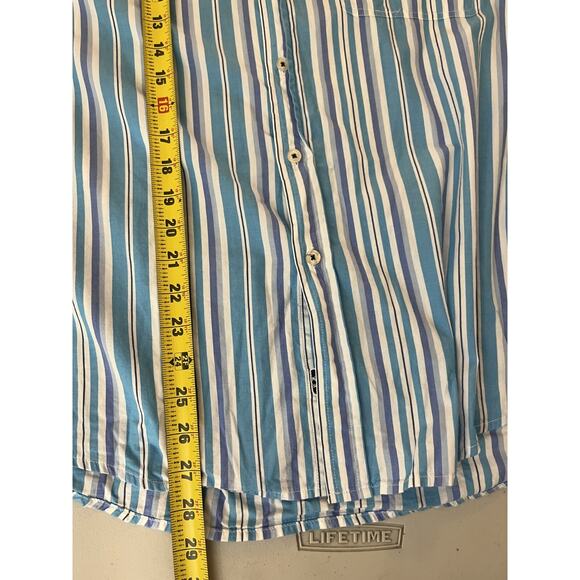Nat Nast Coastal American Fit Retro Resort Striped Boho Preppy Button Up Shirt M - Picture 13 of 15